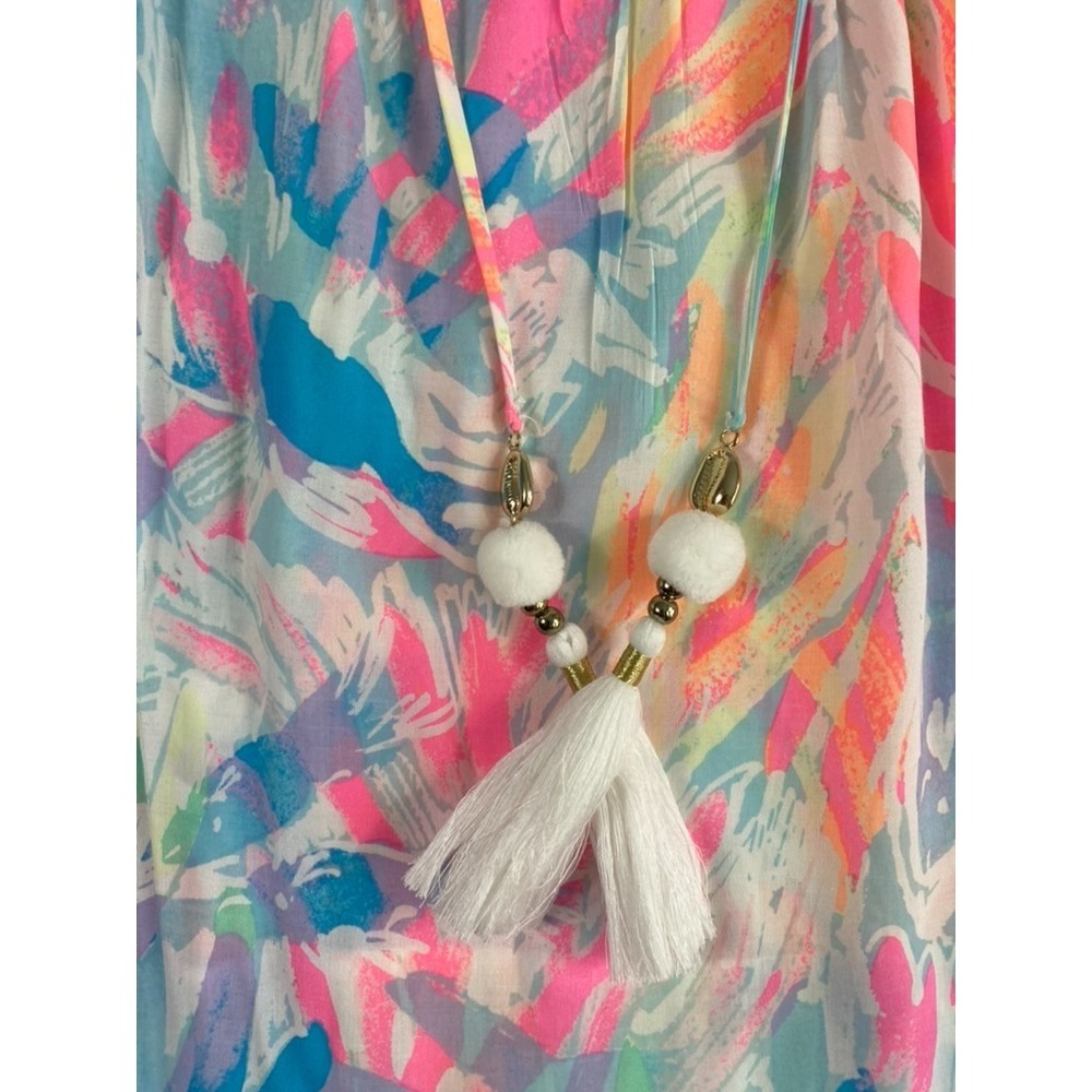 Lily Pulitzer Alanna Dress Sz M Sparkling Sands Print Coastal Resort Beach - Picture 4 of 12